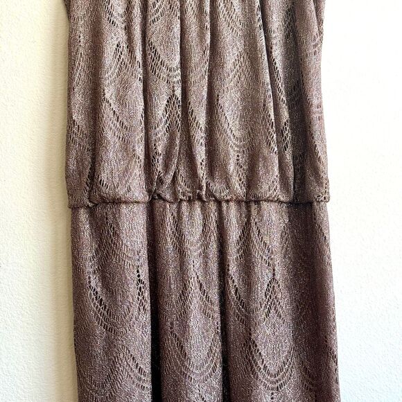 S.L. Fashions VTG Blouson Sleeveless Crochet lace Fringe Hem Dress - Picture 5 of 9